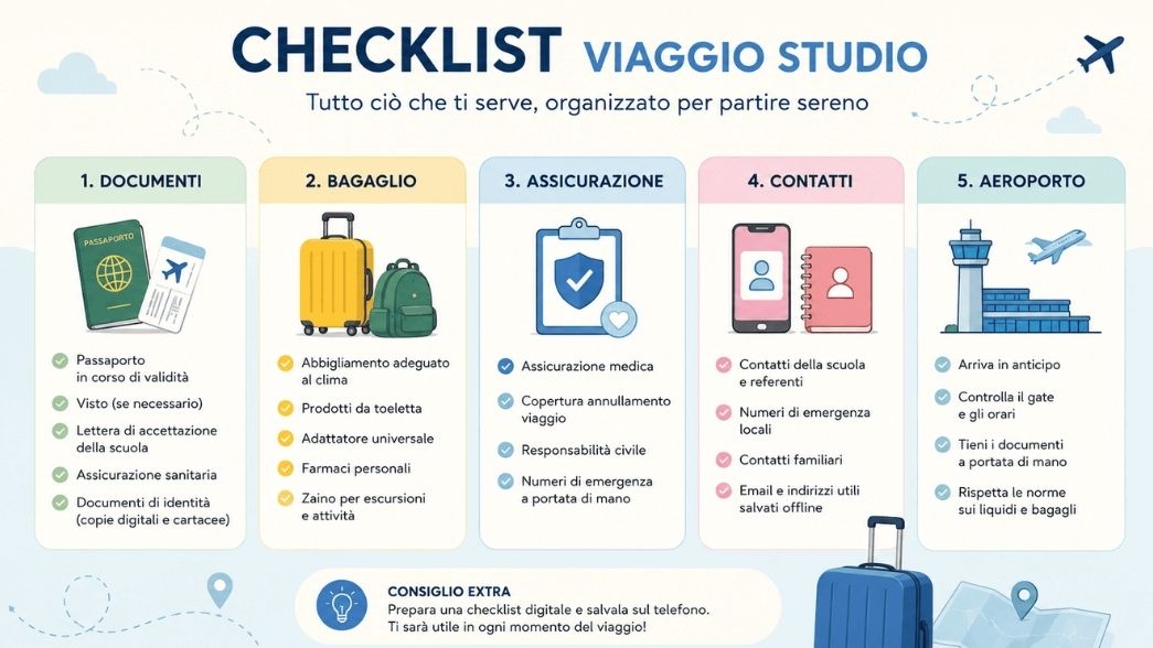 Checklist pratica per preparare un viaggio studio all’estero